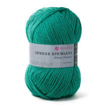 Пряжа Пехорская ПТ " Зимняя премьера" 50% мериносовая шерсть, 50% акрил 100 г 150 м №1407 изумрудный город. Цена за упаковку 10 шт