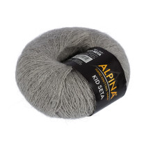 Пряжа ALPINA " KID SETA" 70% кид мохер, 30% шелк 25 г 225 м №06 т. серый. Цена за упаковку 4 шт