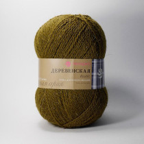 Пряжа Пехорская ПТ " Деревенская" 100% шерсть 100 г 250 м №032 табак. Цена за упаковку 10 шт