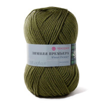 Пряжа Пехорская ПТ " Зимняя премьера" 50% мериносовая шерсть, 50% акрил 100 г 150 м №494 св. хаки. Цена за упаковку 10 шт
