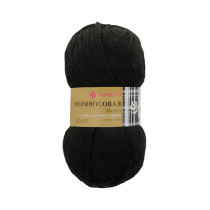Пряжа Пехорская ПТ " Мериносовая" 50% мериносовая шерсть, 50% акрил 100 г 200 м №002 черный. Цена за упаковку 10 шт