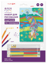 " ФРЕЯ" PNBK- 003 " Яркая птица" Набор для раскрашивания по номерам карандашами 29. 5 х 20. 5 см 1 л. . 