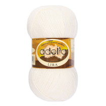 Пряжа ADELIA " LIRA" 100% акрил 10 * 50г 200 м №03 молочный. Цена за упаковку 10 шт