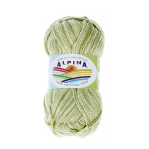 Пряжа ALPINA "HOLLY MELANGE" 100% мерсеризованный хлопок 10 * 50г 200 м №03 зеленый/св.зеленый. Цена за упаковку 10 шт