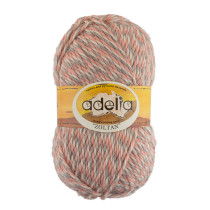 Пряжа ADELIA "ZOLTAN" 100% шерсть 5 * 100 г 115 м №127 серый-розовый-белый. Цена за упаковку 5 шт.