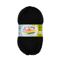 Пряжа ALPINA " ALPACA ACRO" 44% мериносовая шерсть, 38% акрил, 18% альпака 4 * 50г 150 м №01 ЧЕРНЫЙ. Цена за упаковку 4 шт