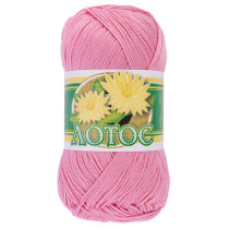 Пряжа ПНК Кирова " Лотос" 100% мерсеризованный хлопок 100 г 250 м №1104 розовый. Цена за упаковку 8 шт