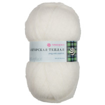 Пряжа Пехорская ПТ " Ангорская теплая" 60% акрил, 40% шерсть 100 г 480 м №001 белый. Цена за упаковку 5 шт