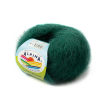 Пряжа ALPINA " LUCKY MOHAIR" 60% кид мохер, 40% акрил 10 * 50г 150 м №11 изумрудный. Цена за упаковку 10 шт