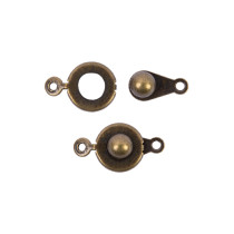 " Zlatka" Замок для бус " шар" DC- 020/ 5 17 х 9 х 4 мм 5 шт №04 под бронзу