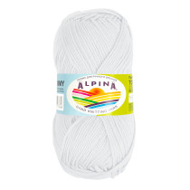 Пряжа ALPINA " TOMMY" 100% микнес 10 * 50г 130 м №002 БЕЛЫЙ. Цена за упаковку 10 шт