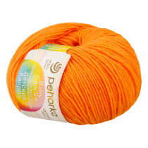 Пряжа Пехорская ПТ " Детский каприз" 50% мериносовая шерсть, 50% микрофибра 50 г 225 м №485 желтооранжевый. Цена за упаковку 10 шт