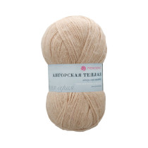 Пряжа Пехорская ПТ " Ангорская теплая" 60% акрил, 40% шерсть 100 г 480 м №442 натуральный. Цена за упаковку 5 шт