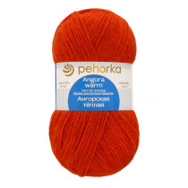 Пряжа Пехорская ПТ " Ангорская теплая" 60% акрил, 40% шерсть 100 г 480 м №189 ярко- оранжевый. Цена за упаковку 5 шт