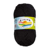 Пряжа ALPINA " SAMANTHA" 75% вискоза, 25% полиэстер 10 * 50г 160 м №08 чёрный. Цена за упаковку 10 шт