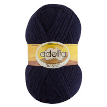 Пряжа ADELIA " BENNY" 100% шерсть 5 * 100 г 96 м №798 т. фиолетовый. Цена за упаковку 5 шт