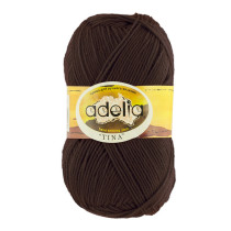 Пряжа ADELIA "TINA" 100% акрил 5 * 100 г 308 м №102 т.коричневый. Цена за упаковку 5 шт