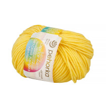 Пряжа Пехорская ПТ " Детский каприз теплый" 50% мериносовая шерсть, 50% фибра 50 г 125 м №027 лимон. Цена за упаковку 10 шт