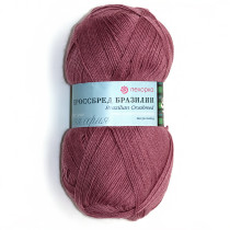 Пряжа Пехорская ПТ " Кроссбред Бразилии" 50% мериносовая шерсть, 50% акрил 100 г 500 м №028 амарант. Цена за упаковку 5 шт