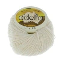 Пряжа ADELIA " CLAIRE" 50% шерсть, 50% акрил 10 * 50г 138 м №002 БЕЛЫЙ. Цена за упаковку 10 шт