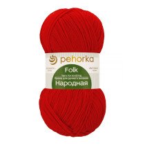 Пряжа Пехорская ПТ " Народная" Шерсть- 30%, Акрил- 70% 100 г 220 м №088 красный мак. Цена за упаковку 5 шт