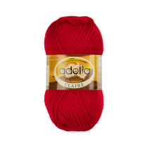 Пряжа ADELIA " CLAIRE" 50% шерсть, 50% акрил 10 * 50г 138 м №120 красный. Цена за упаковку 10 шт