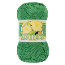 Пряжа ПНК Кирова " Лотос" 100% мерсеризованный хлопок 100 г 250 м №3906 зеленый. Цена за упаковку 8 шт