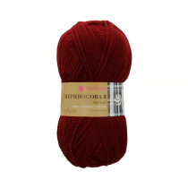 Пряжа Пехорская ПТ " Мериносовая" 50% мериносовая шерсть, 50% акрил 100 г 200 м №007 бордо. Цена за упаковку 10 шт