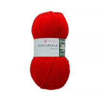 Пряжа Пехорская ПТ " Популярная" 50% шерсть, 50% акрил 100 г 133 м №006 красный. Цена за упаковку 10 шт
