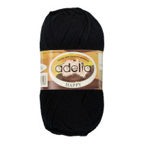 Пряжа ADELIA " HAPPY" 100% акрил 10 * 50г 128 м №02 ЧЕРНЫЙ. Цена за упаковку 10 шт