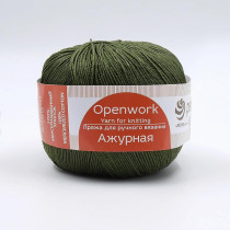 Пряжа Пехорская ПТ " Ажурная" 100% мерсеризованный хлопок 50 г 280 м №013 т. оливковый. Цена за упаковку 10 шт