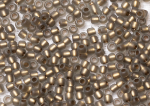 Бисер Япония Toho круглый 11/0 10 г 0999F черный алмаз матовый радужный, золотая линия внутри