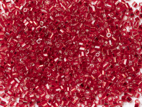 Бисер чешский PRECIOSA рубка 10/0 97050 красный, серебряная линия внутри