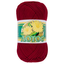 Пряжа ПНК Кирова " Лотос" 100% мерсеризованный хлопок 100 г 250 м №0906 красный мак. Цена за упаковку 8 шт