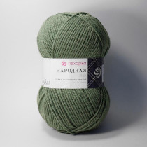 Пряжа Пехорская ПТ " Народная" Шерсть- 30%, Акрил- 70% 100 г 220 м №117 киви. Цена за упаковку 5 шт