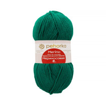 Пряжа Пехорская ПТ " Мериносовая" 50% мериносовая шерсть, 50% акрил 100 г 200 м №511 зелёнка. Цена за упаковку 10 шт