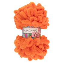Пряжа ARACHNA "LAZY BRIGHT" 100% микрополиэстер 5 * 100 г 8.5 м №02 оранжевый неон. Цена за упаковку 5 шт