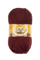 Пряжа ADELIA " JAKE CLASSIC" 75% шерсть, 25% нейлон 5 * 100 г 410 м №08 т. бордовый. Цена за упаковку 5 шт