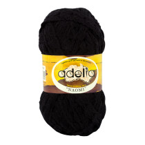Пряжа ADELIA " NAOMI" 100% акрил 5 * 100 г 24 м №02 ЧЕРНЫЙ. Цена за упаковку 5 шт