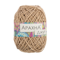 Пряжа ARACHNA "Jute" 100% джут 5 * 100 г 90 м № 003 св. бежевый. Цена за упаковку 5 шт