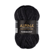 Пряжа ALPINA "HARMONY" 100% мериносовая шерсть 10 * 50г 175 м №02 черный. Цена за упаковку 10 шт