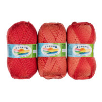 Пряжа ALPINA " ROMANTIC" 100% шерсть 5 * 100 г 300 м №07 св. красный- бежевый- розовый. Цена за упаковку 5 шт