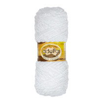 Пряжа ADELIA " DOLLY VELOUR" 100% микрополиэстер 5 * 100 г 93 м №01 БЕЛЫЙ. Цена за упаковку 5 шт