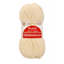 Пряжа Пехорская ПТ " Деревенская" 100% шерсть 100 г 250 м №001 белый. Цена за упаковку 10 шт