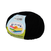 Пряжа ALPINA " ORNELLA MERINO" 100% мериносовая шерсть 10 * 50г 125 м №200 ЧЕРНЫЙ. Цена за упаковку 10 шт