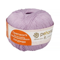 Пряжа Пехорская ПТ " Ажурная" 100% мерсеризованный хлопок 50 г 280 м №022 сирень. Цена за упаковку 10 шт