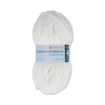 Пряжа Пехорская ПТ " Зимняя премьера" 50% мериносовая шерсть, 50% акрил 100 г 150 м №001 белый. Цена за упаковку 10 шт