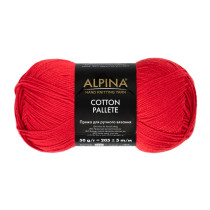 Пряжа ALPINA "COTTON PALLETE" 50% хлопок, 50% акрил 10 * 50г 205 м №09 красный. Цена за упаковку 10 шт