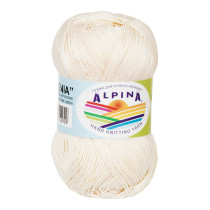 Пряжа ALPINA " XENIA" 100% мерсеризованный хлопок 10 * 50г 240 м №037 молочный. Цена за упаковку 10 шт