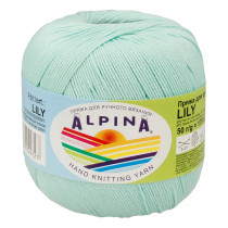 Пряжа ALPINA "LILY" 100% мерсеризованный хлопок 10 * 50г 175 м №137 св.зеленый. Цена за упаковку 10 шт